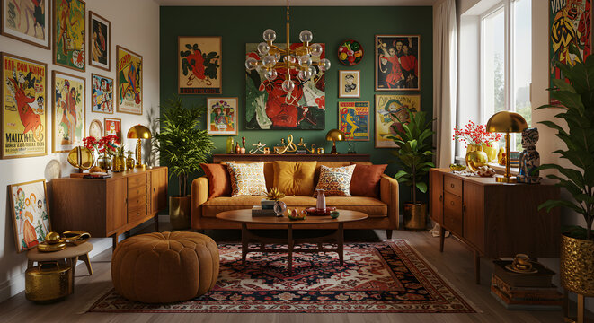 Bohemian Studio Apartment Interior Design With Maximalist Style And Eclectic Decor