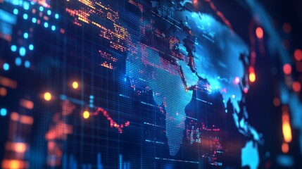 Fototapeta premium Global digital connectivity trends worldwide infographic tech environment data visualization concept