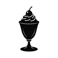 Ice cream sundae Isolated With White Background