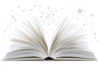 A Glimpse into the Enchanting Realm of Knowledge  A Beautifully Opened Book, Radiating with Imaginative Potential