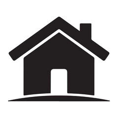 Simple house icon on black background