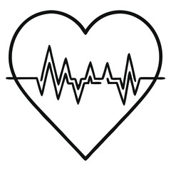 Broken and Beating Heart Icon Set – Black and White Vector Symbols of Love, Heartbreak, Pulse, and Health for Apps, Tattoos, and Emotional Design.