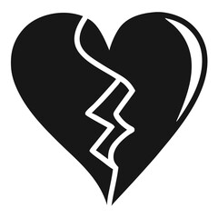 Broken and Beating Heart Icon Set – Black and White Vector Symbols of Love, Heartbreak, Pulse, and Health for Apps, Tattoos, and Emotional Design.