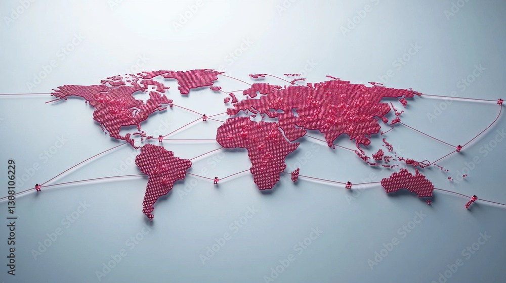 Aufkleber global connectivity network digital world map infographic modern environment aerial view data visual