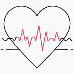 Broken and Beating Heart Icon Set – Black and White Vector Symbols of Love, Heartbreak, Pulse, and Health for Apps, Tattoos, and Emotional Design.