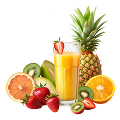 Fototapeta premium juice and fruits