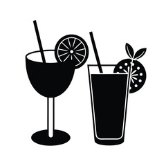 Summer cocktail (margarita, mojito) Isolated With White Background