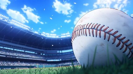Close baseball under blue sky pictures