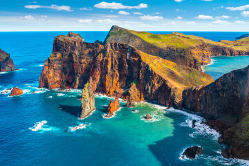 View of one of the best sights of Madeira Island. Cape Ponta de São Lourenço, Madeira Island,...