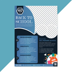 Kids school education admission flyer or poster design template