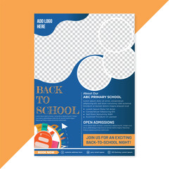 School flyer design template, kids education flyer, college admission leaflet brochure design, abstract background