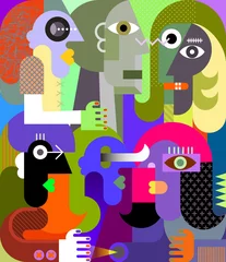 Fotobehang Group Of Six Adults ©  danjazzia