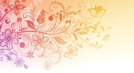 Floral Dream: Peach & Rose Watercolor Illustration AI Generated