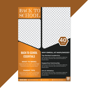 School admission flyer design set. back to school flyer design set. Back to school admission flyer. school admission template for flyer design. vector illustration