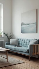 Cozy Living Room With Artistic Decor and Natural Light During Daylight Hours