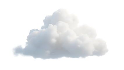 Peaceful White Cloud with Subtle Shading and Fluffy Texture