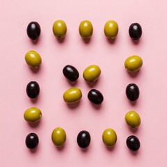 Abstract Pattern Made with Vegan Olives