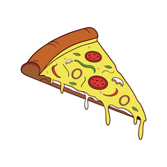  Slice of Melted Cheese, Delicious  Pepperoni pizza.