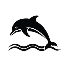 Blue dolphin vector illustration sea animal isolated on white