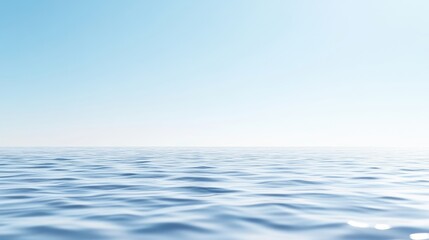 Obraz premium Ocean Surface Calm Waters Minimalist Style High-Definition Soft Light Wide Angle View Gentle Ripples Peaceful Scene Serene Blue Tones Perfect for Travel Brochures