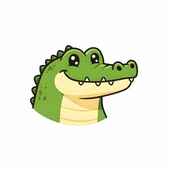 Obraz premium cartoon crocodile with a big smile vector illustration