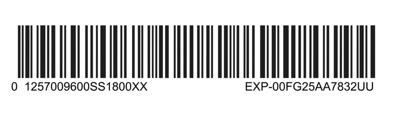 Barcode, bar code icon isolated, tag for products, vertical stripes
