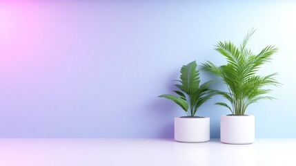 Obraz premium Simple, modern room with vibrant plants