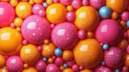 Fototapeta premium Colorful abstract bubbles studio digital art vibrant environment close-up view visual concept