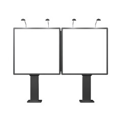 Obraz premium Double Empty Billboard With Lights On Transparent Background