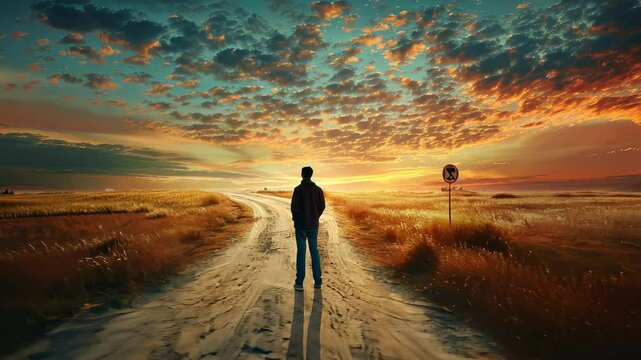 A person on two roads chooses the best chances for environmental protection