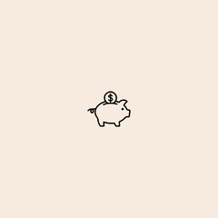 Piggy Bank icon flat vector design.