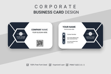  Corporate black and white business card design
