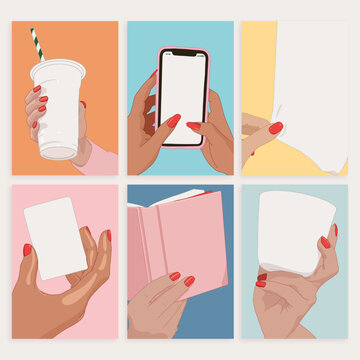 Diverse Hands with Phones and Notebooks