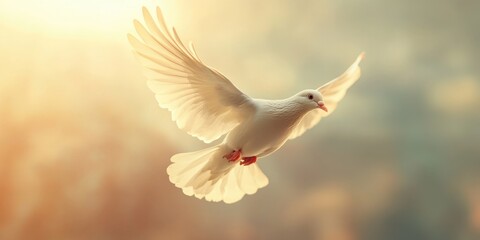 Fototapeta premium White dove in flight