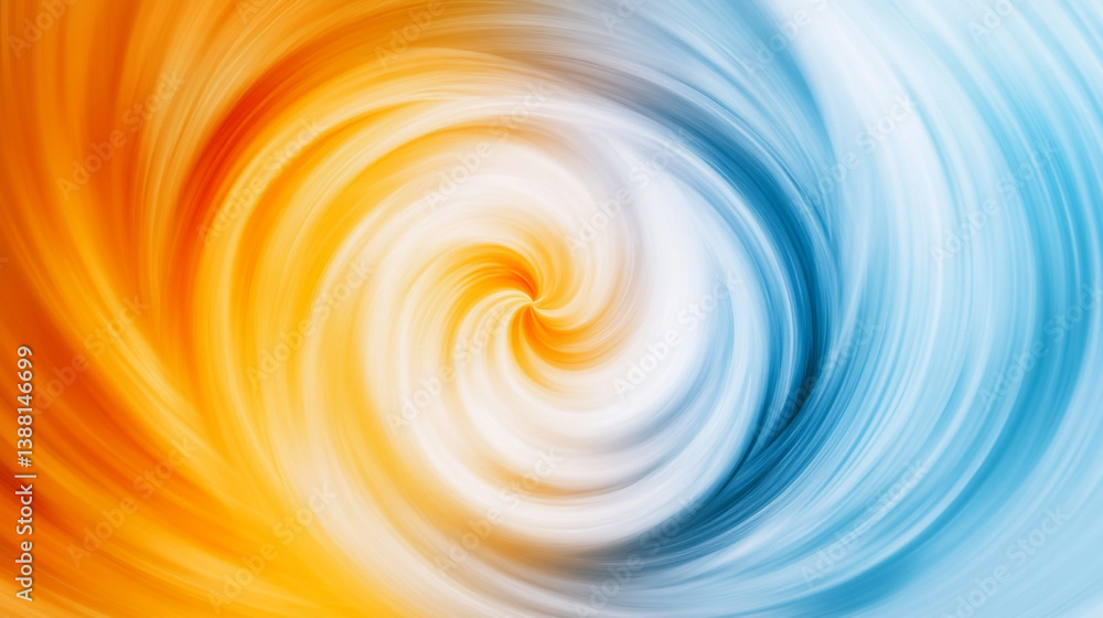 Aufkleber abstract swirl of orange and blue colors creating a vortex effect in a blurred motion style