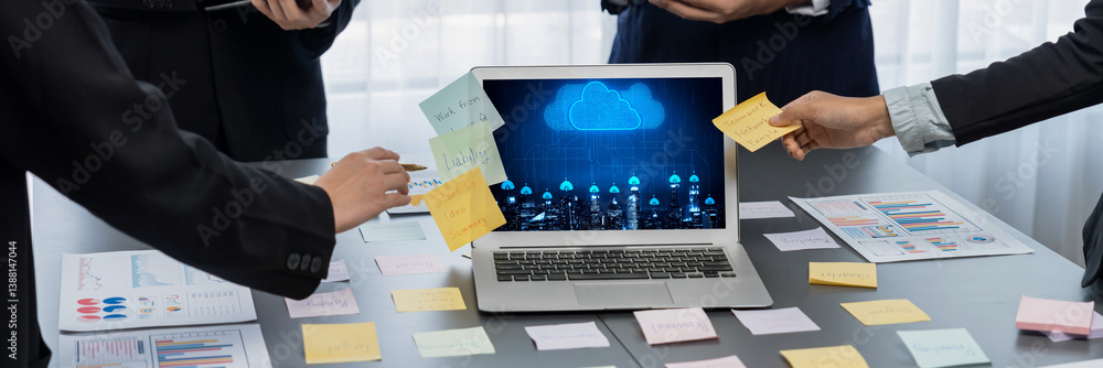 Poster cloud computing software for brisk remote work and personal data storage