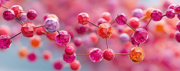Health Predispositions design. Colorful molecular structure with vibrant background.