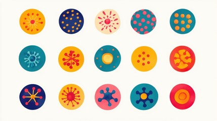 Colorful Abstract Circles with Fun Patterns and Shapes