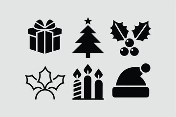 Obraz premium December, calendar, holly, postcard, hat, reindeer, angel, clip art, colors, cut out, greeting, icon set, tradition, vacations, weather, Christmas ornament, design element, frost, frozen, ice, snowing