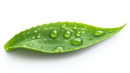 Water droplets single alo vera isolated