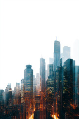 A dense city skyline