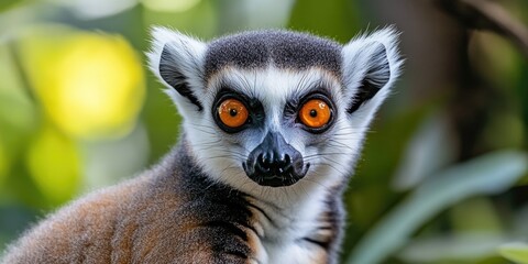 Obraz premium Lemur with orange eyes