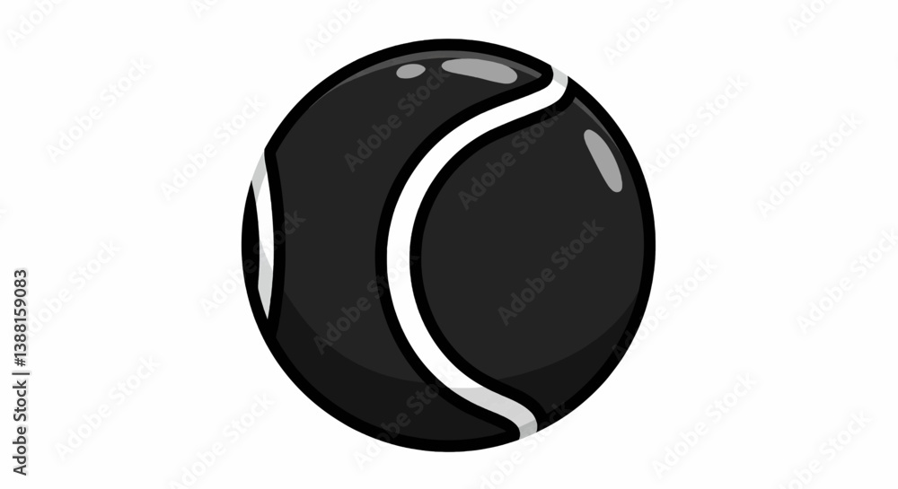 Aufkleber a stylish cartoon tennis ball icon, designed in a flat 3d style with simple shading. the ball is a s