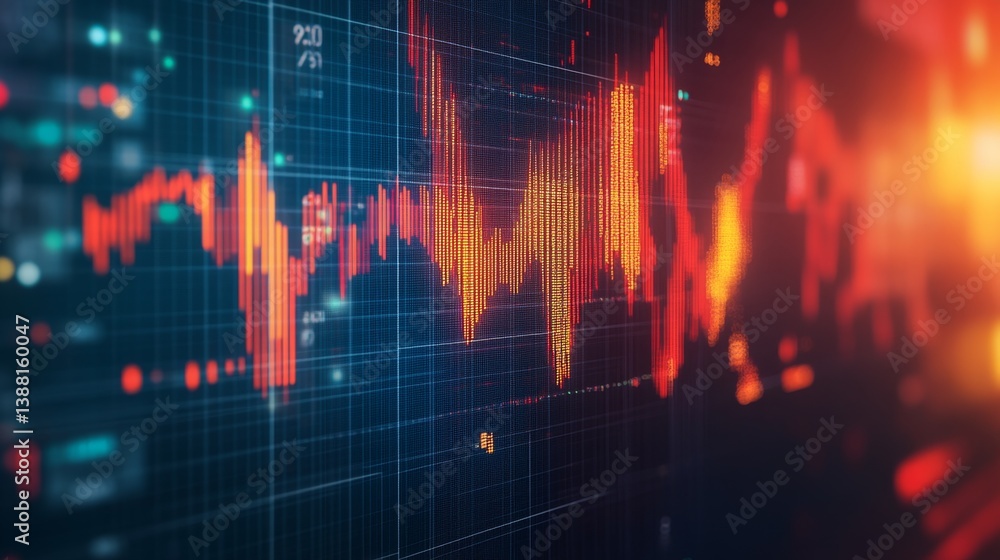 Poster market trend analysis financial sector data visualization digital environment macro view investment 