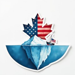 US Canada trade wars visual representation featuring boats and icebergs