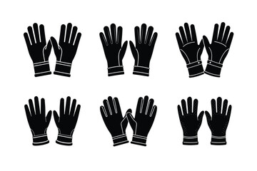 work gloves vector art silhouette