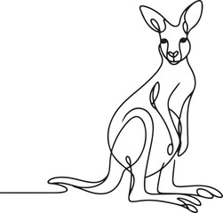 Kangaroo Outline Drawing