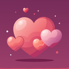 Pink hearts scattered on a vibrant purple background, creating a playful and cheerful design.