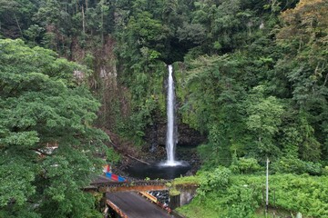 Aerial view of Beautiful Lembah Anai Waterfall in districts Tanah Datar, West Sumatra, Indonesia.