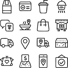 Food Delivery Icons Vector Art